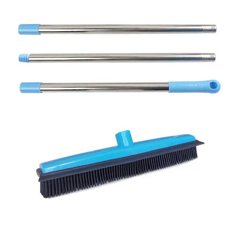 Pet hair collected on rubber bristles