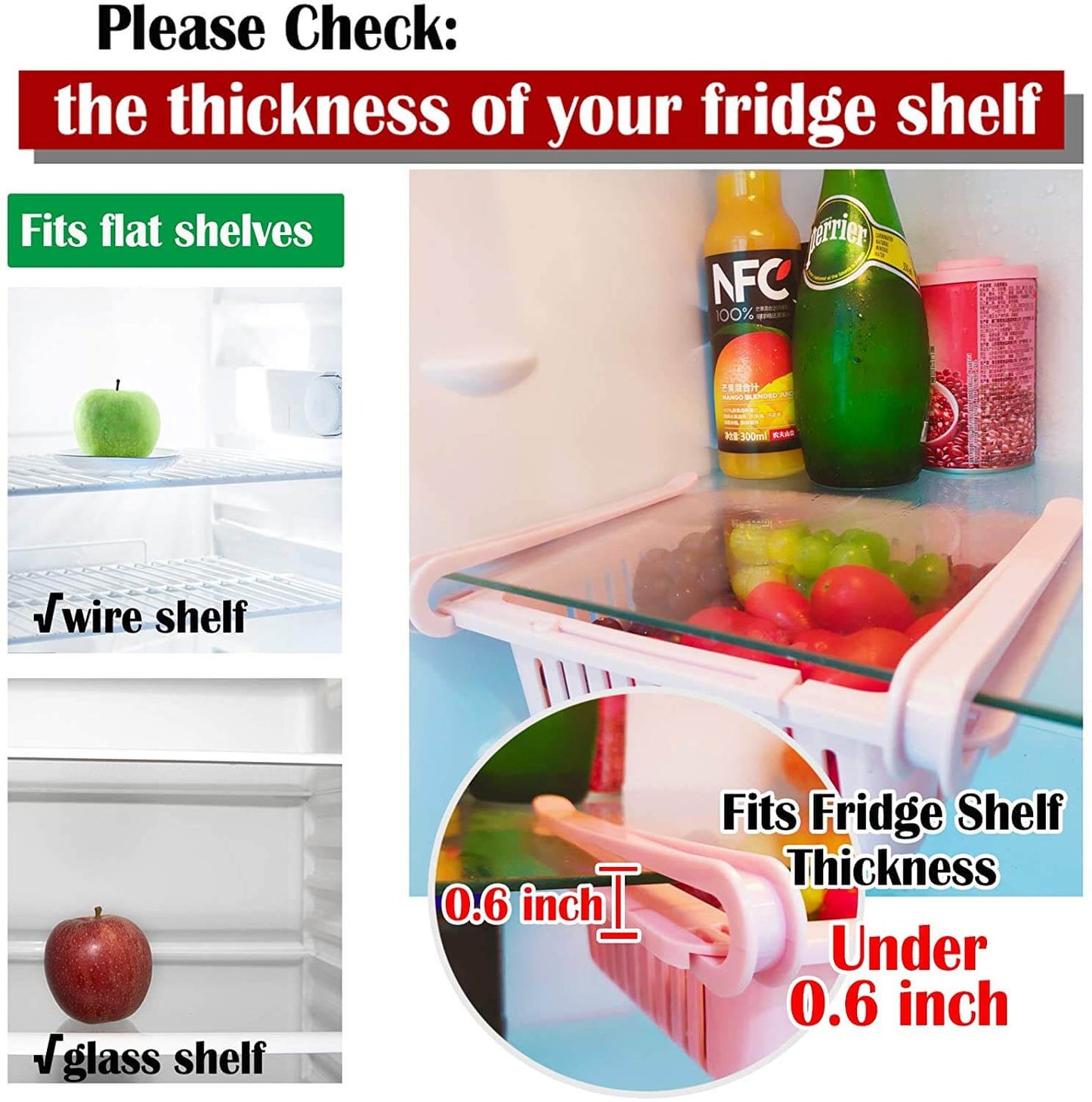 Adjustable Refrigerator Storage Plastic Container PiBi Electronics & Home Accessories
