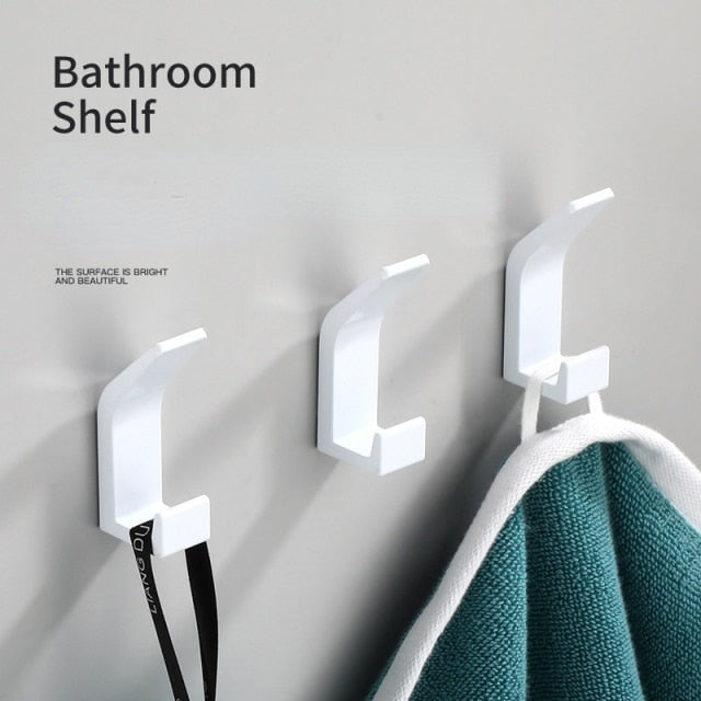 Double Bathroom Robe Black White Towel Hook PiBi Electronics & Home Accessories