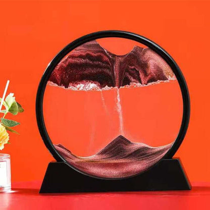 Flowing Sand Frame Ornament 3D Round Hourglass Landscape PiBi Electronics & Home Accessories