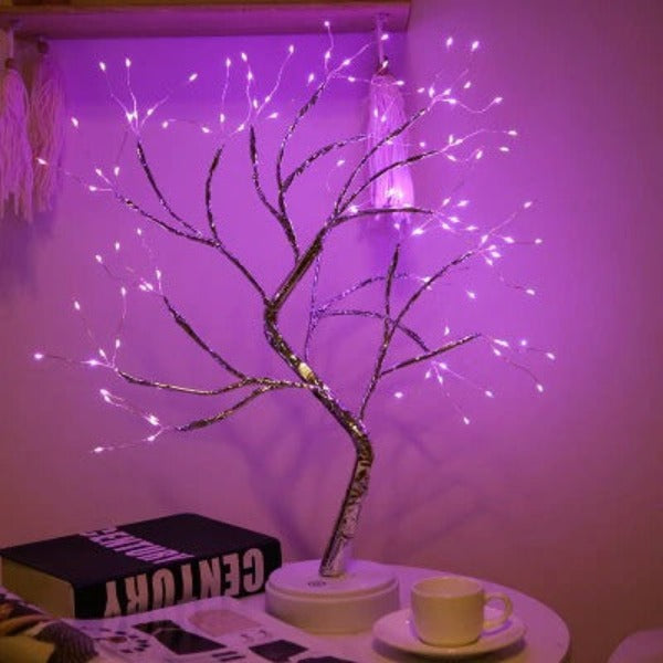  Indoor lighting with copper tree design