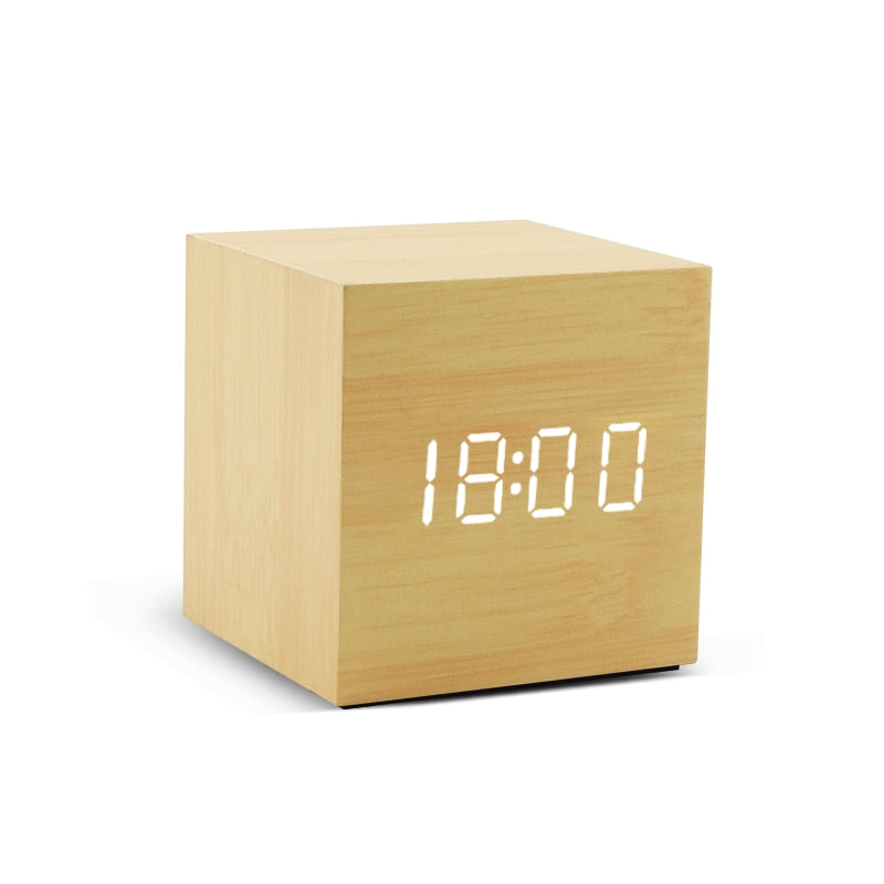 Pibi Digital Clock in Wood