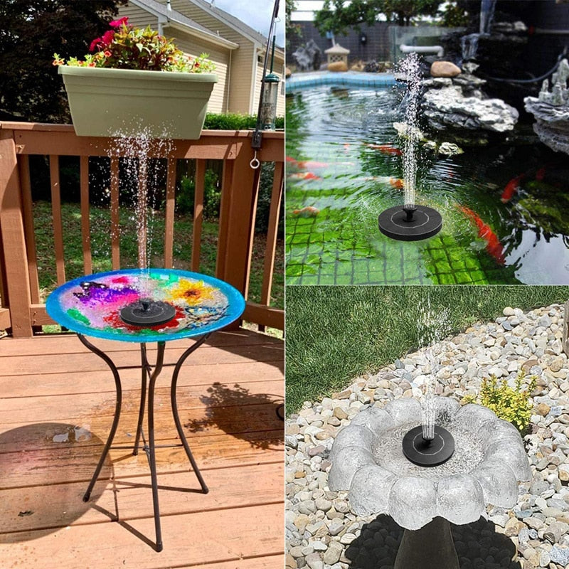 Solar-powered backyard fountain