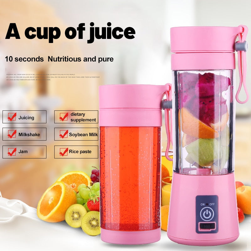Portable Pink Electric Fruit Juicer Blender PiBi Electronics & Home Accessories