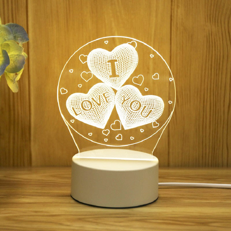 Romantic Love 3D Acrylic Led Lamp PiBi Electronics & Home Accessories