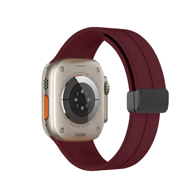 Magnetic Silicone Band in Wine Red