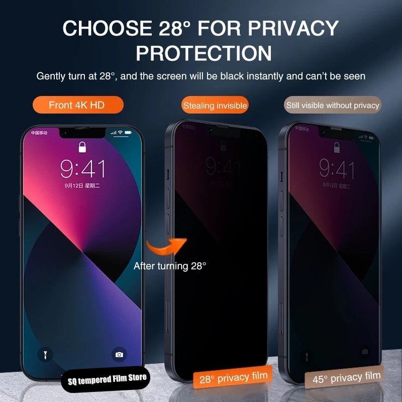 iPhone Privacy Glass Protector - Protects Your Screen from Prying Eyes