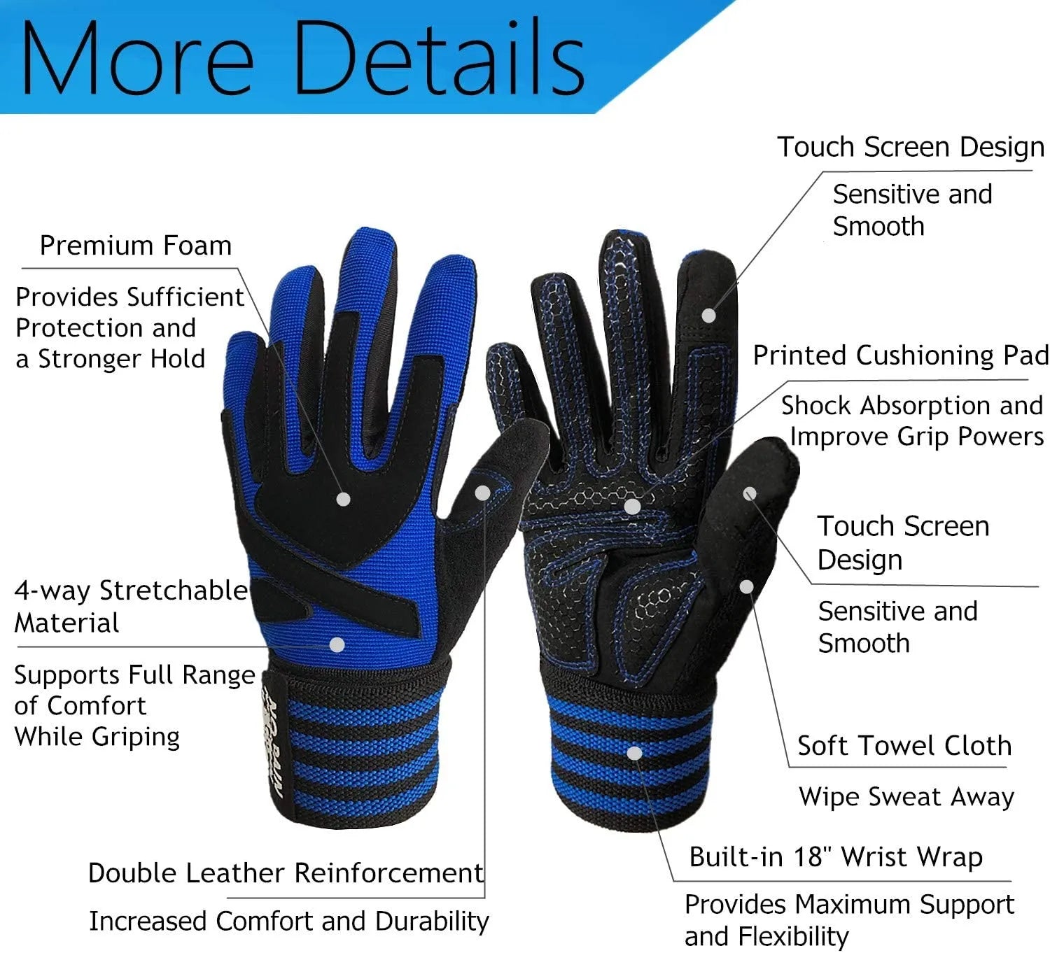 Exercise Glove with Full Finger Coverage for Gym Workouts