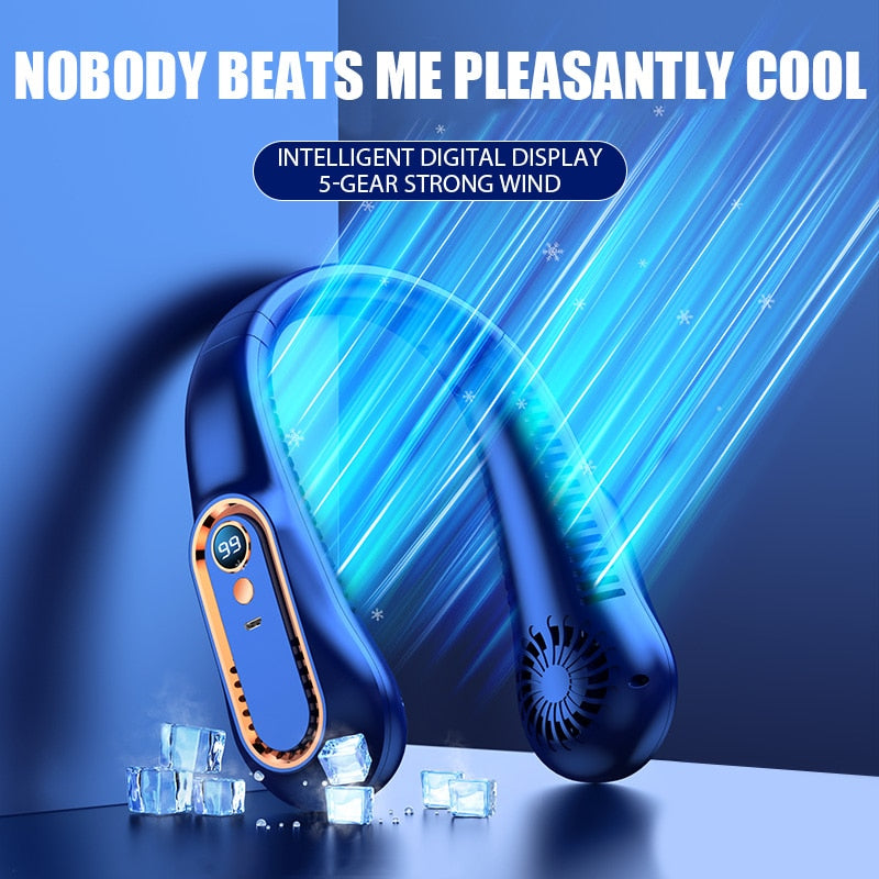 Small neck fan for on-the-go cooling