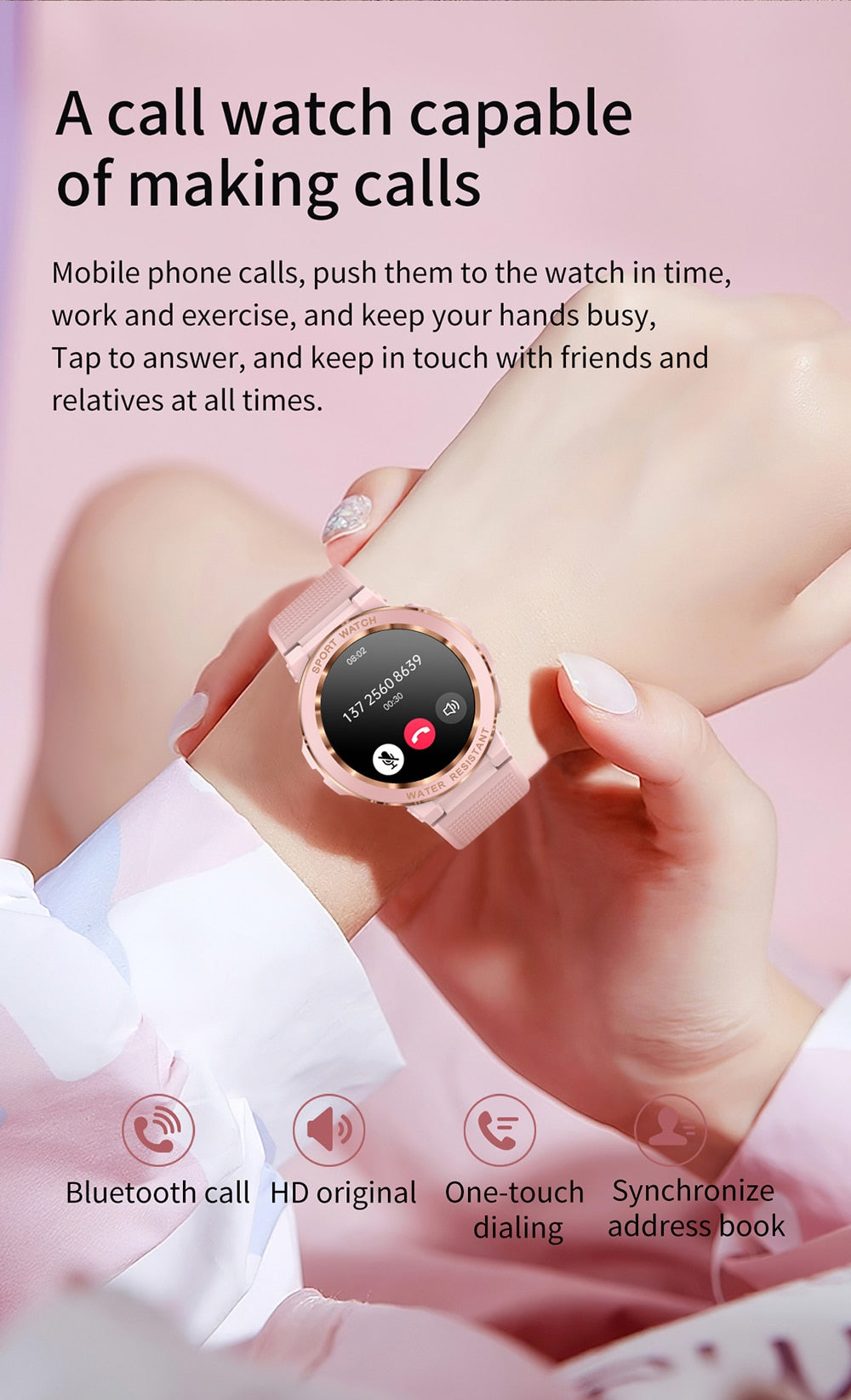 Women's touchscreen smartwatch