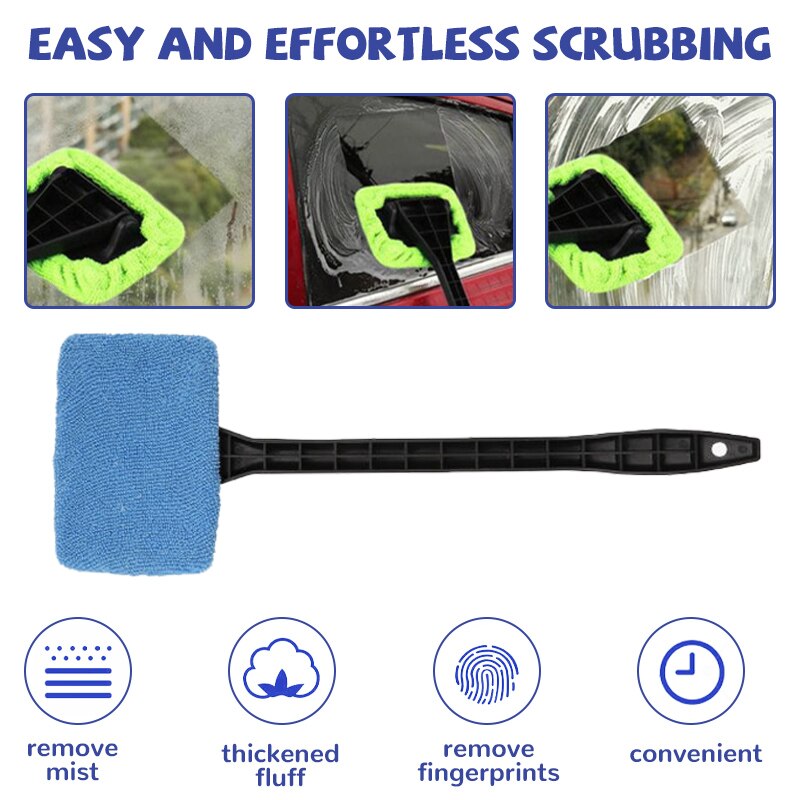 Easy-to-use windshield cleaning tool