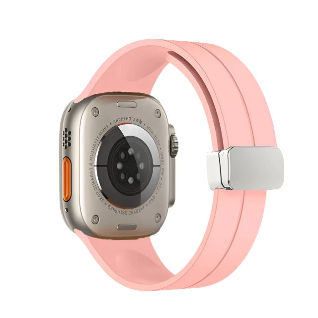 Magnetic Silicone Band in Pink-silver