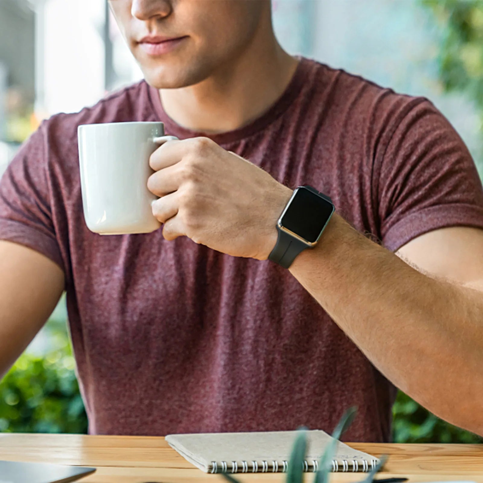 Magnetic Silicone Band on a man's wrist