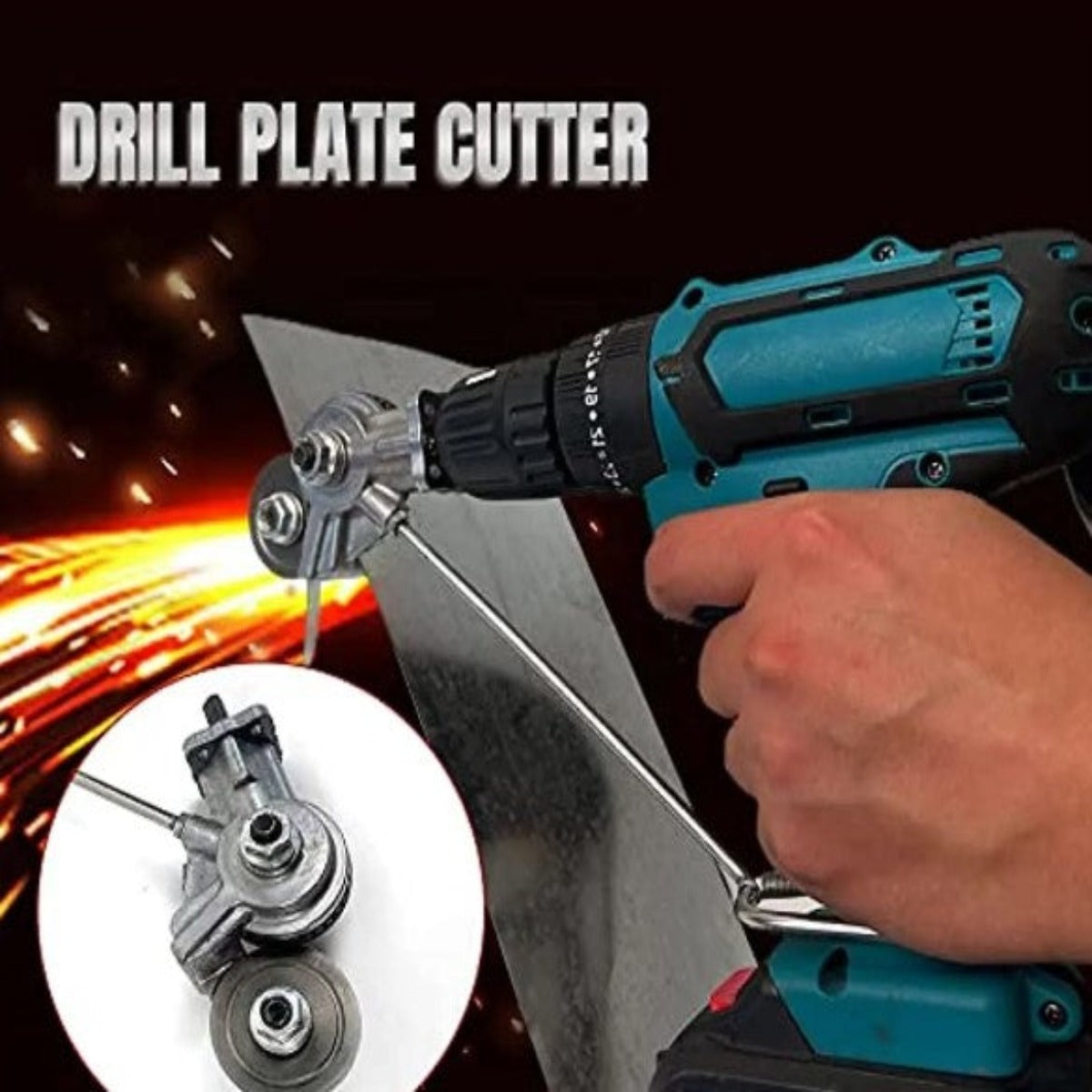 Electric Drill Plate Cutter in Action
