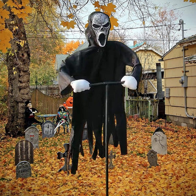 Ghost Face Scarecrow Halloween Decor