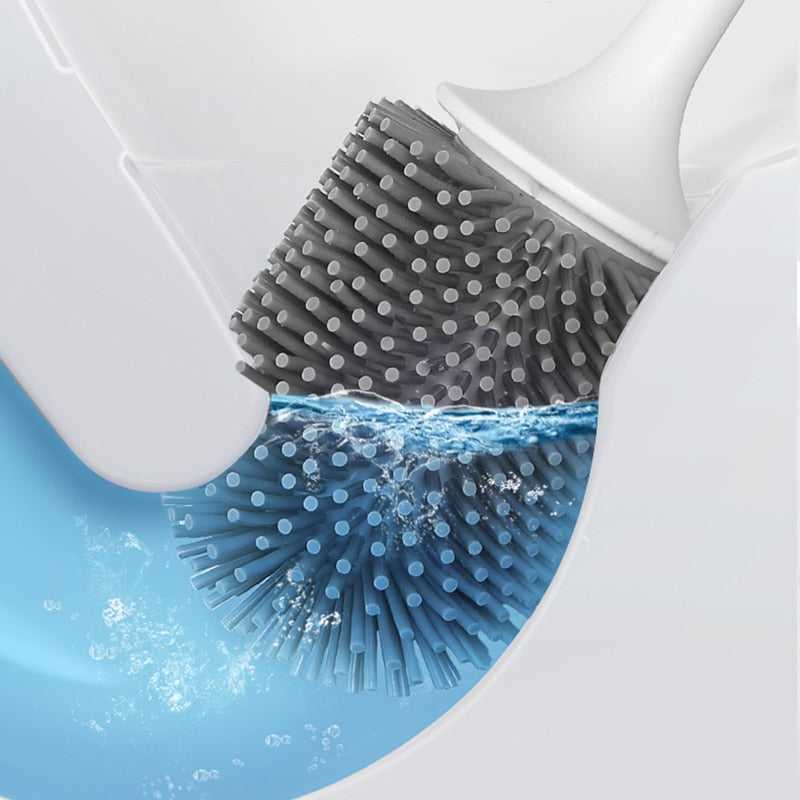 Toilet bowl scrubber in silicone