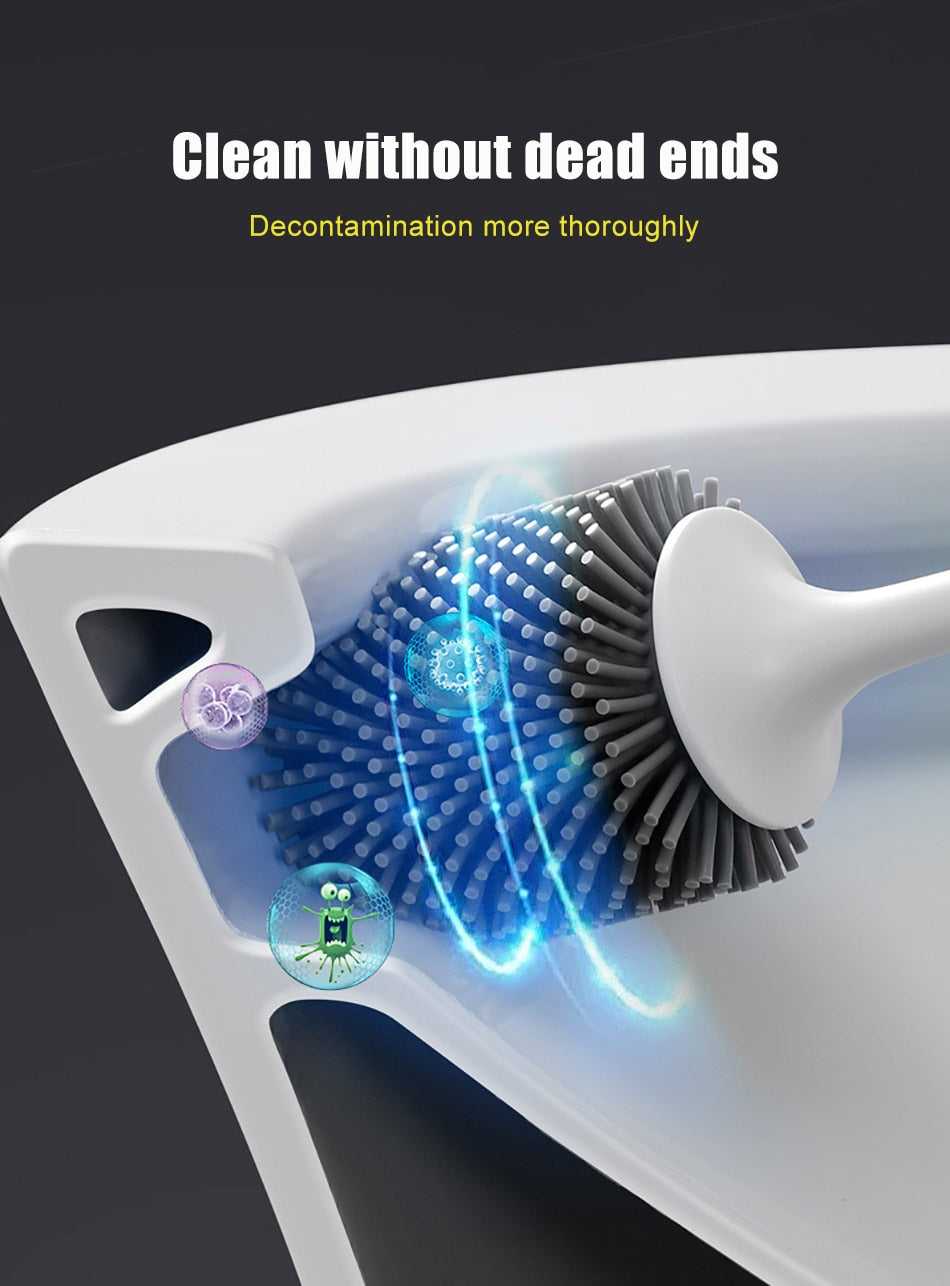Silicone bristle toilet brush