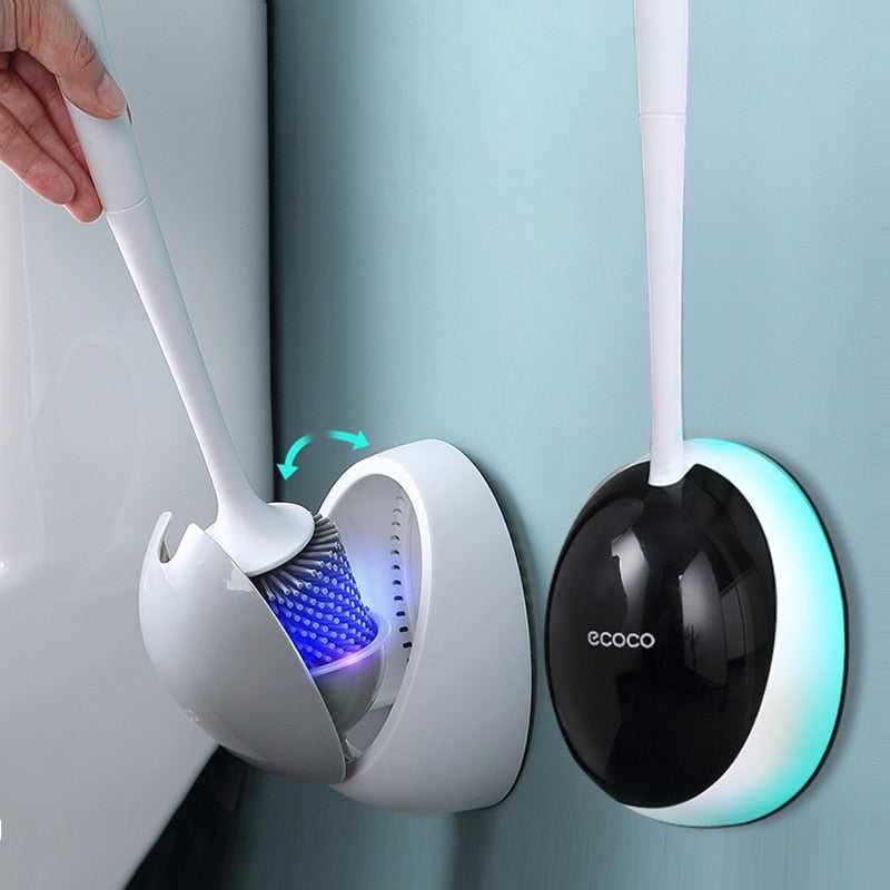 Silicone toilet brush in wall mount