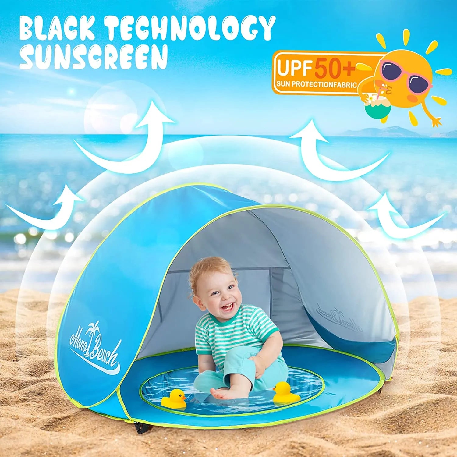 Sunshade for baby at the beach